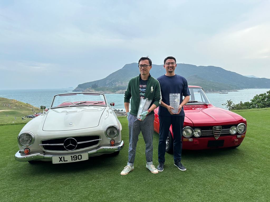 1961 Mercedes-Benz 190SL (車主/YU BO)，及1973 Alfa Romeo Giulia Super (車主/Ivan Chan)分別獲得The Best Saloon及The Best Convertible獎項。(Photo by：Andrew Ng)